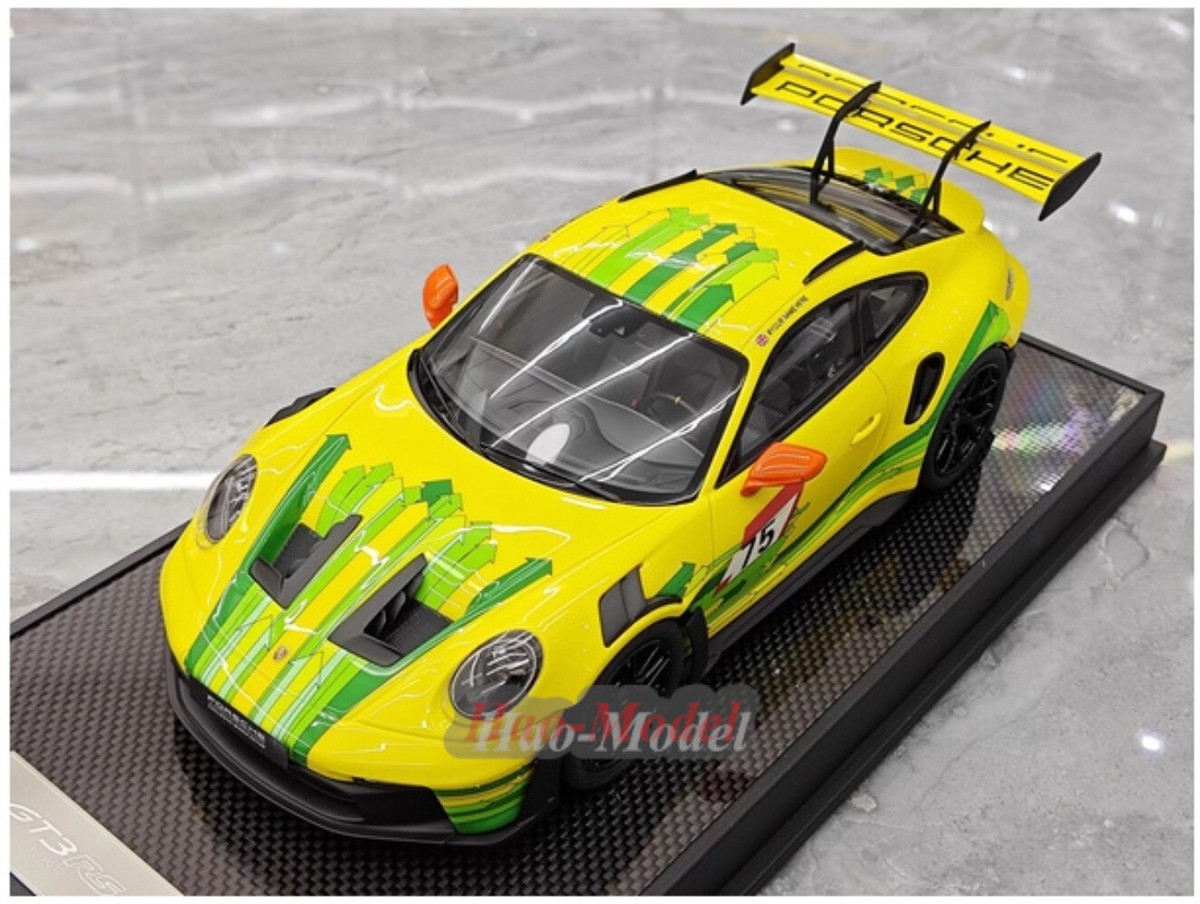 Henson & Heaven Porsche 992.1 GT3 RS jaune, modèle réduit en résine à l