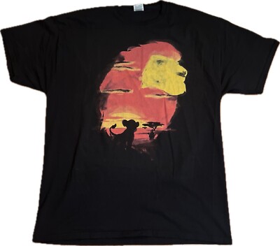 Disney The Lion King Simba Mufasa Sunset Art T-shirt Fruit of the Loom Shirt XL