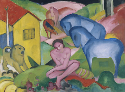 Franz Marc - Der Traum Giclee Fine Art Print on Canvas Wall Decor 48''