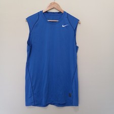 NIKE PRO  Men's Blue Muskle Top Fitted Size L