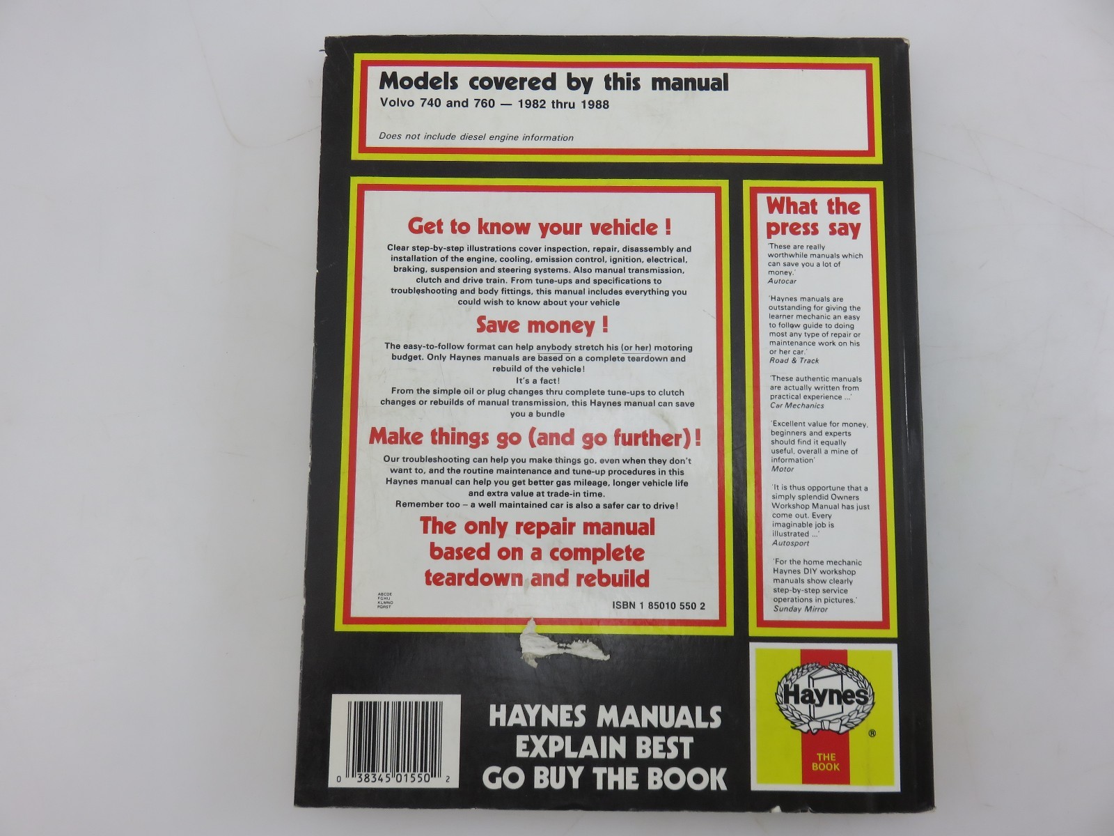 Haynes 1550 VOLVO 740 & 760 Series 1982-1988 Gas Models Service Repair  Manual | eBay