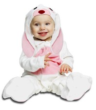 wei&szlig; rosanes Hasenkost&uuml;m Hase Schlafanzug Gr. 68/74 Baby Kost&uuml;m