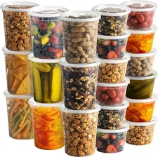 32 oz Heavy Duty Microwavable Deli Food/Soup Plastic Containers w/ Lids BPA free