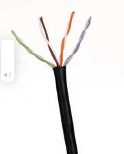 CAT6 CABLE 6ft  RAW BLACK  ETHERNET LAN NETWORK RJ45 BUILD YOUR OWN PRACTICE N+