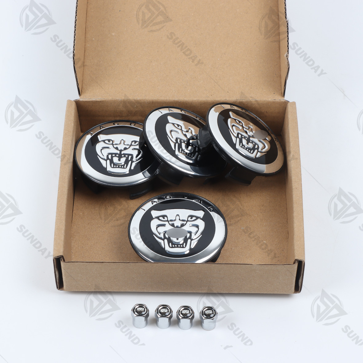 For Jaguar Black Wheel Center Caps 59mm& Air Caps S-Type X-type XF XJ8 XEL XJ XK