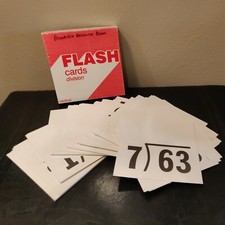 Division 0-9 Flash Cards School LR 248 Large Size USA Vintage 1985 6"x6"