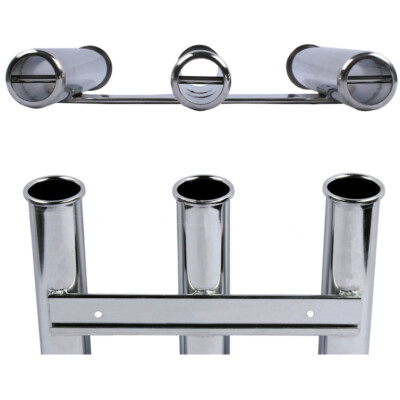 3 Link Boat Fishing Rod Holder Stainless Steel 3 Tubes Rod Pod for Yacht Kayak