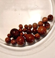 Asst. Round Goldstone Beads, 4mm, 6mm, 8mm