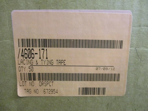 NEW (1) BREYDEN ELECTRO ENERGY P/N 75 POLYESTER LACING & TYING TAPE 4606-171