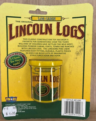 Lincoln Logs Log Cabin Keychain 22 Pieces Logs Roof Fun All
