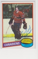 DENIS HERRON MONTREAL CANADIENS 1980-1981 TOPPS #130  AUTOGRAPHED HOCKEY CARD