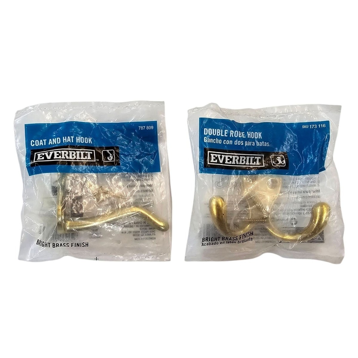 Everbilt Coat Hat Double Robe Hook Bundle 787 809 173 116 Bright
