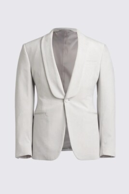 Moss Bros Slim Fit Light Grey Velvet Jacket Size UK 36 RRP £199 UK