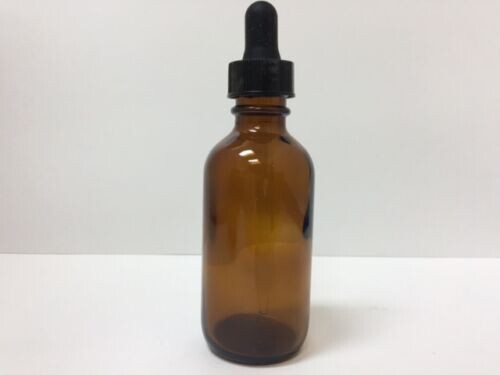 2oz Amber Glass Bottles for Essential Oils with Glass Eye Dropper - Single