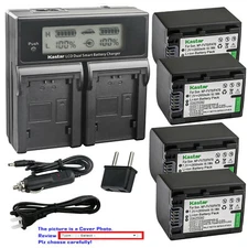 Kastar Battery LCD Dual Fast Charger for FV70 Sony FDR-AX100 FDR-AX100E FDRAX700