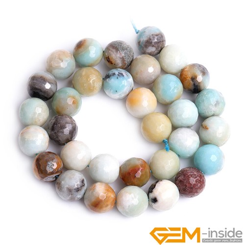 Wholesale Lot Natural Assorted Stones Faceted Round Loose Spacer Beads 15"Strand - Picture 95 of 345