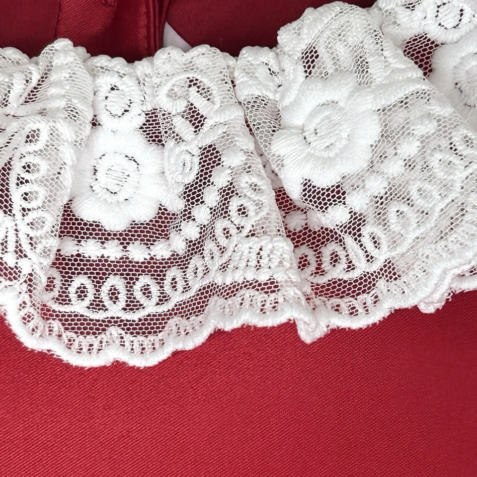 American Girl Janie And Jack Dress Red Satin Lace Occasion Choose Your Size - Image 3 of 4