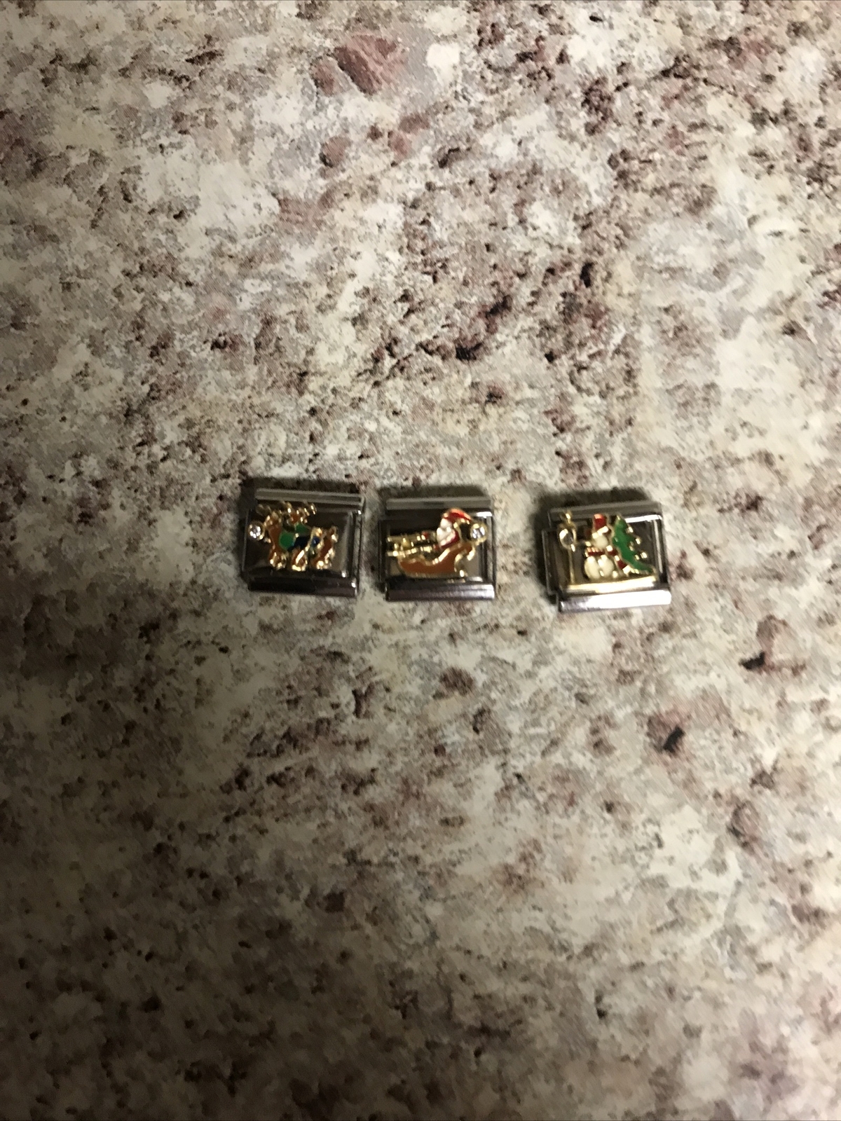 Italian Charm Bracelet Links 9mm Jeweled Christmas Stainless Steel 18K