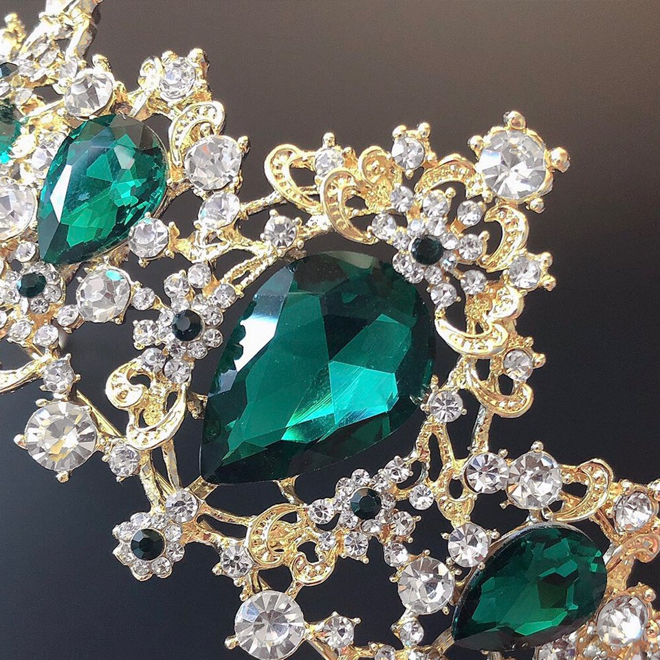 6cm Tall Luxury Crystal Silver White Wedding Queen Princess Prom - Foto 3