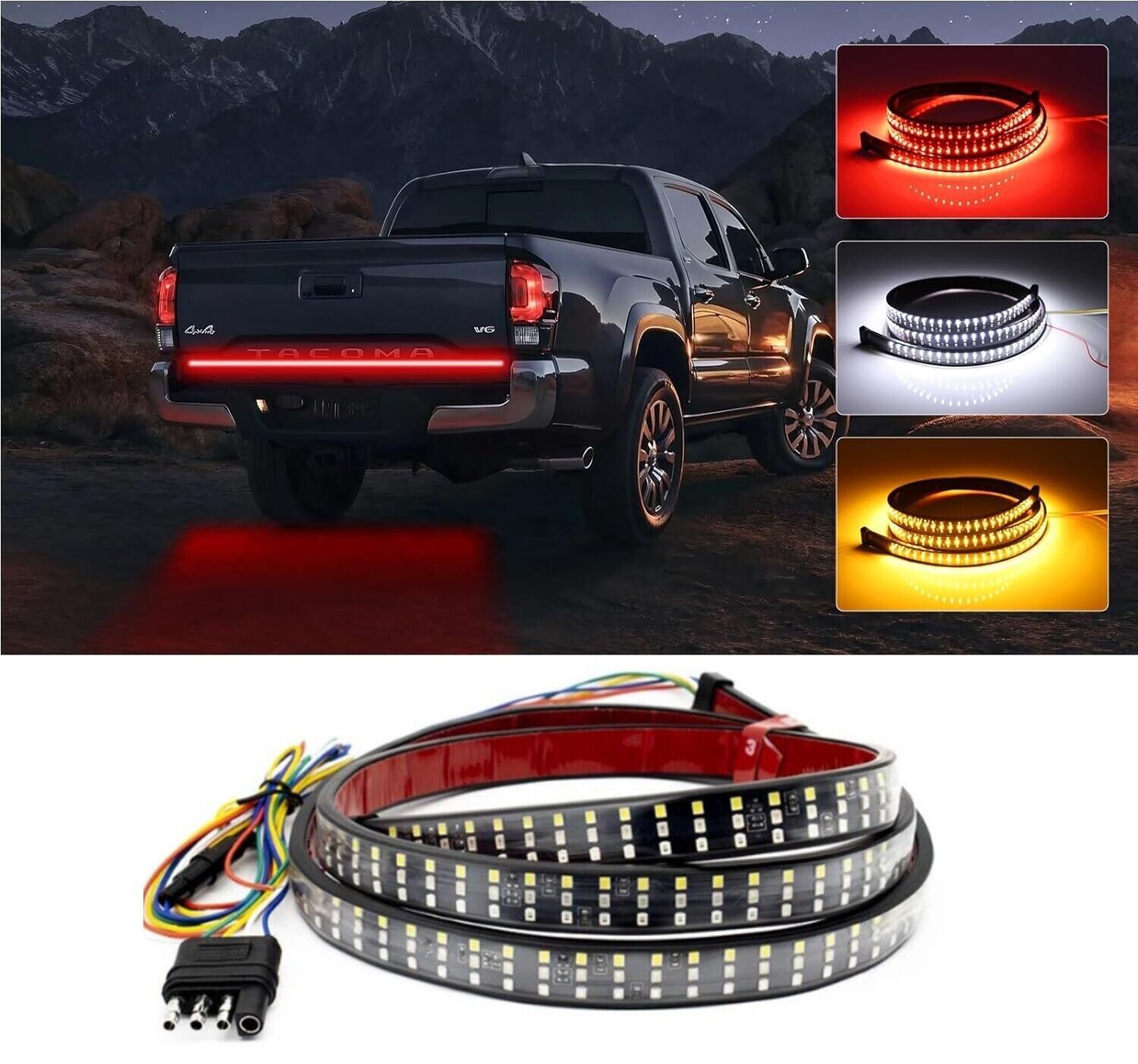 60-Inch LED Truck Tailgate Light Bar with 6 Functions for Universal Pickup Trucks