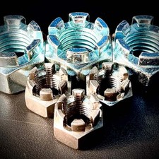 Metric Castle Nuts Self Colour Zinc Grade 8 DIN 935