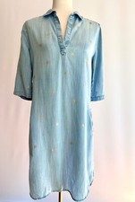 Cloth & Stone Gold-Dotted Chambray Dress from Anthropologie