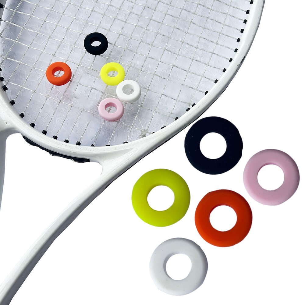 35-Piece Tennis Vibration Dampener Set  Silicone, Cute Smiley Designs,  Reduces Racket Shock Pink Tennis Racket