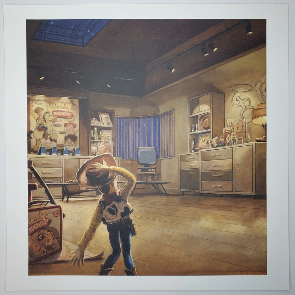 Woody Toy Story 2 Lithograph Authentic Pixar Disney Poster 13x13 Concept Art - Image 2 of 2