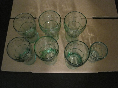 VASOS PEQUEÑOS DE JUGO LIBBEY COCA-COLA VERDE 6-4.5" DE ALTO--6 0ZS. y 1-3" de alto-2 ozs - Imagen 5 de 11