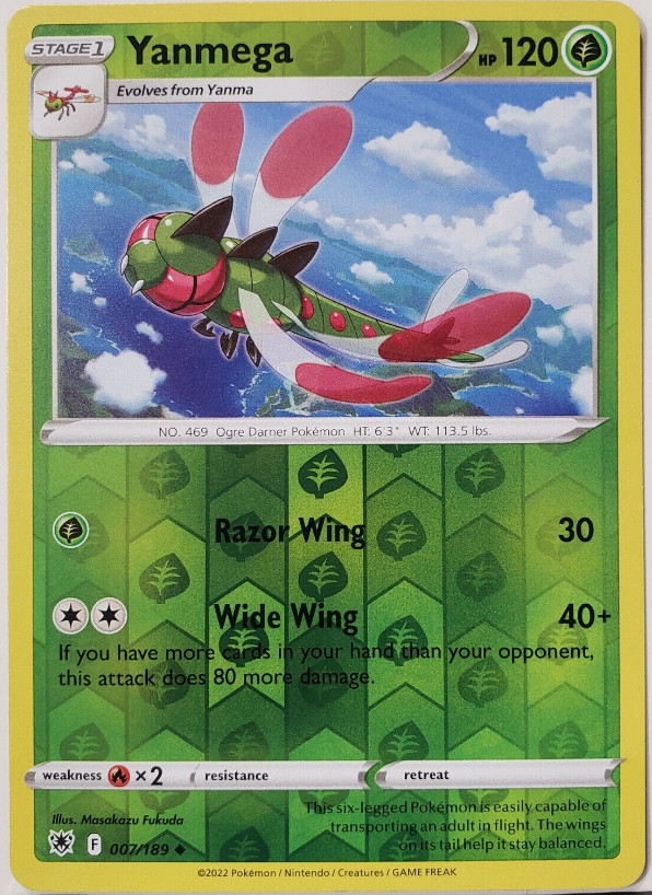 Yanmega 007/189 Rev Holo - Pokemon SWSH10 Astral Radiance M/NM- New