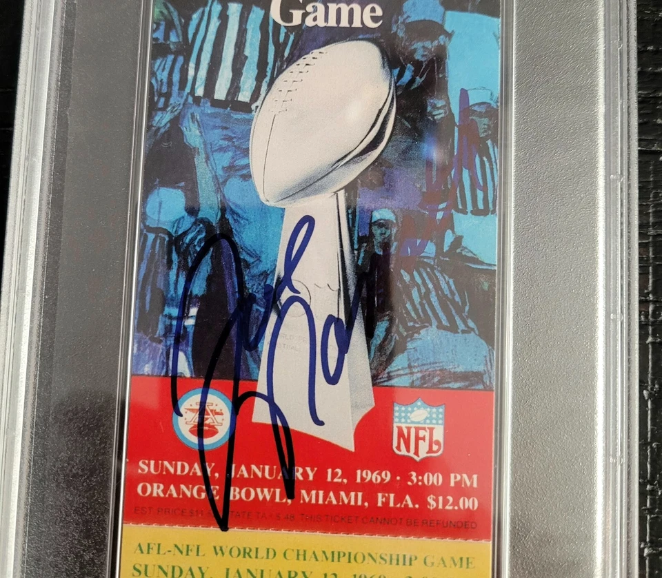 Joe Namath Signed 1969 Superbowl (Replica) Ticket, New York Jets Great, (PSA) 10 - Image 2 of 4
