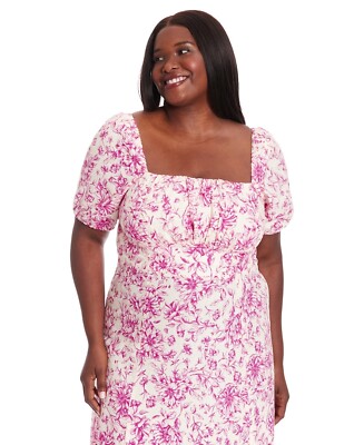 London Times Plus Size Printed Puff-Sleeve Maxi Dress - Ivory/pink-18W | eBay London Times Plus Size Printed Puff-Sleeve Maxi Dress - Ivory/pink-18W | eBay