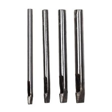 Silver Hole Punch Set 4 Pieces 2Mm Wide For Leather Plastic Rubber Vinyl