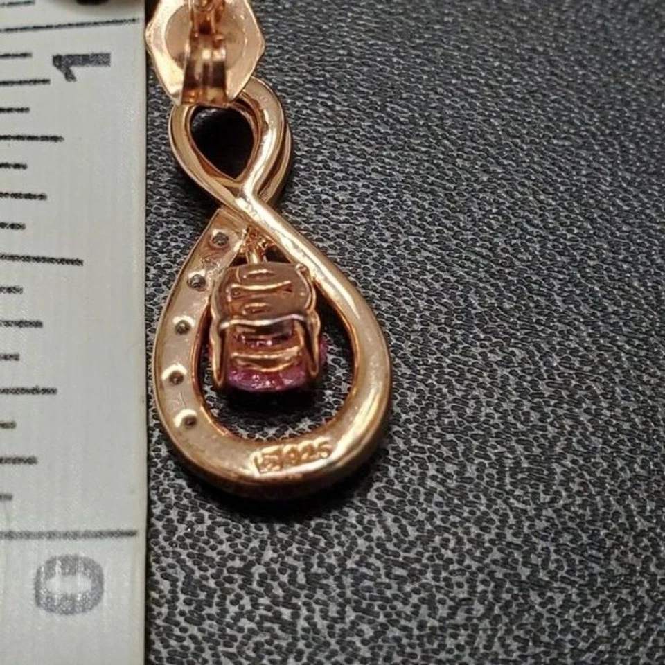 Золотые серьги с розовым сапфиром и бриллиантами Lorenzo - Изображение 4 из 4