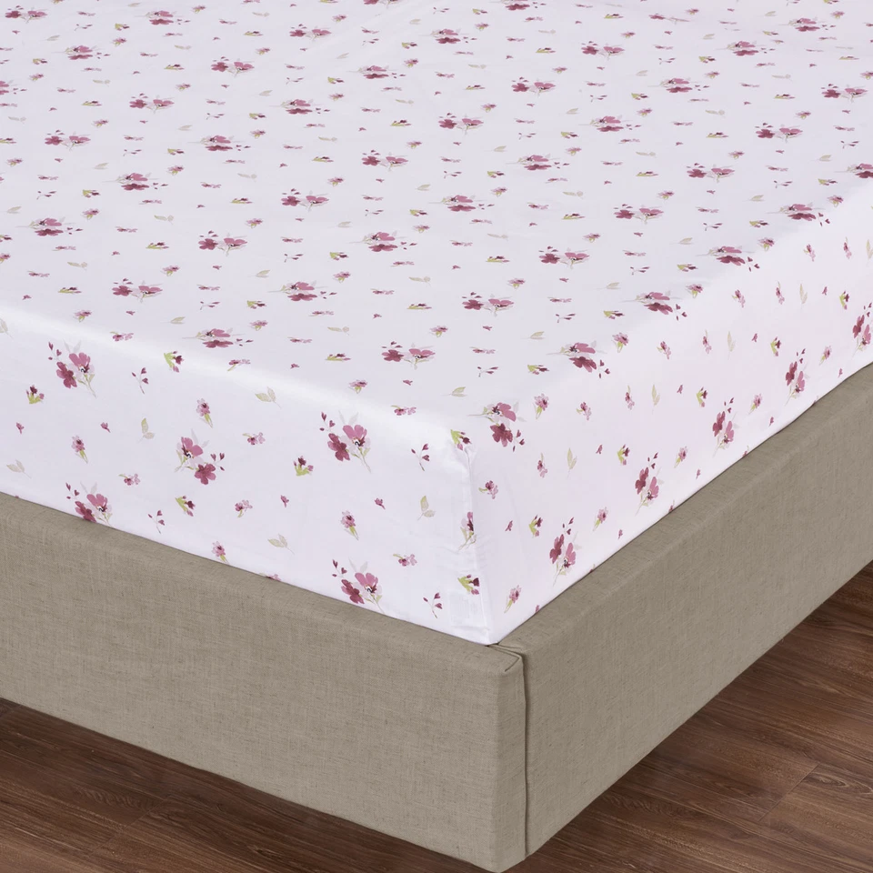 Juegos de sábanas de satén de lujo recién florales Zahra 300 TC 100 % algodón 4 piezas Foto 3 de 4