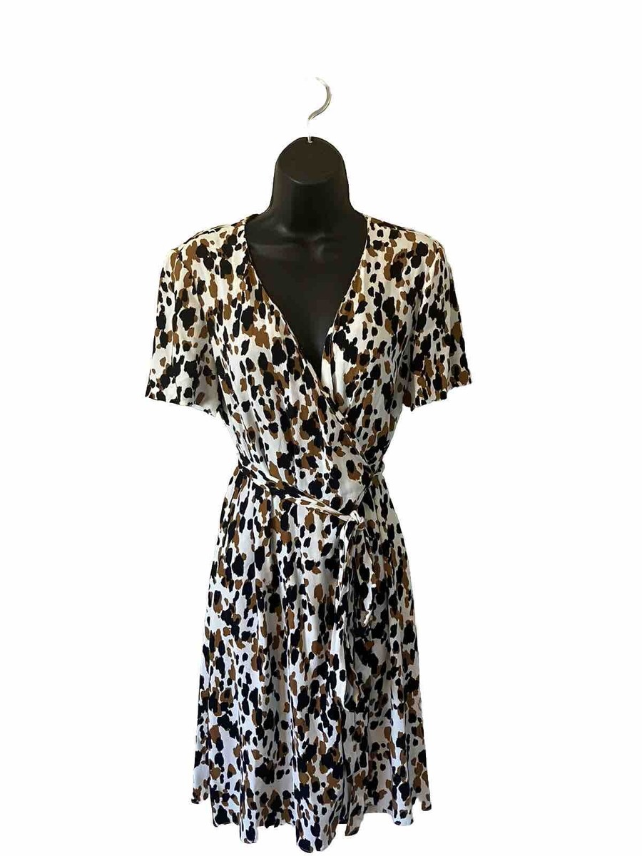 Diane Von Furstenberg Dress Size Small Savilla Wrap Apaloosa Chestnut