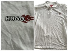 Hugo Boss Polo Shirt Men's Large Flame Logo Short Sleeve Pique Red Label