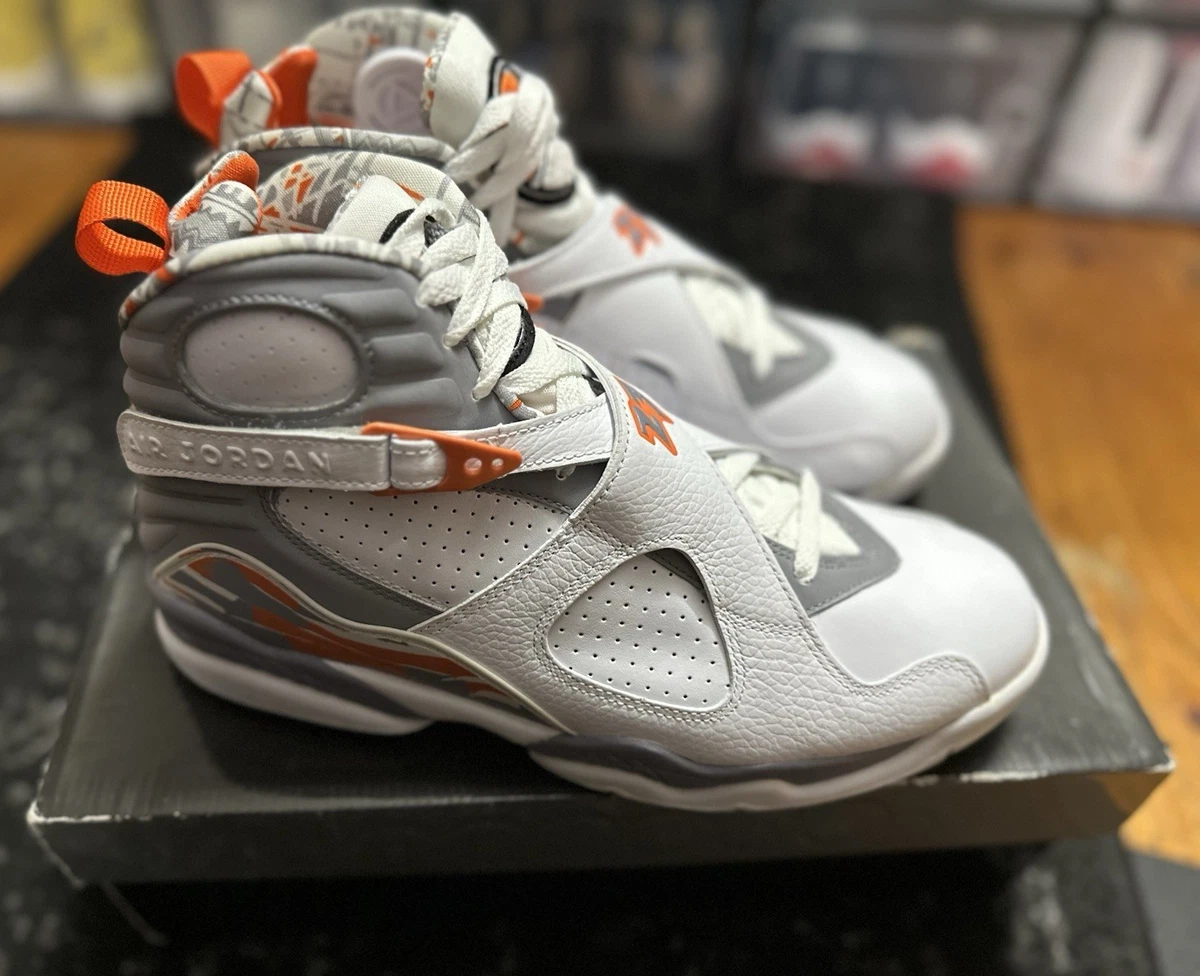 Air Jordan 8 Retro White Orange 305381-102 Mens Size 12 2007 Release NIB w/Card AIR JORDAN 8 RETRO ORANGE BLAZE 2007 (#305381 102) Men main image 4