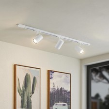 Lindby Linaro single-circuit track lighting system, GU10, 4-bulb, whi