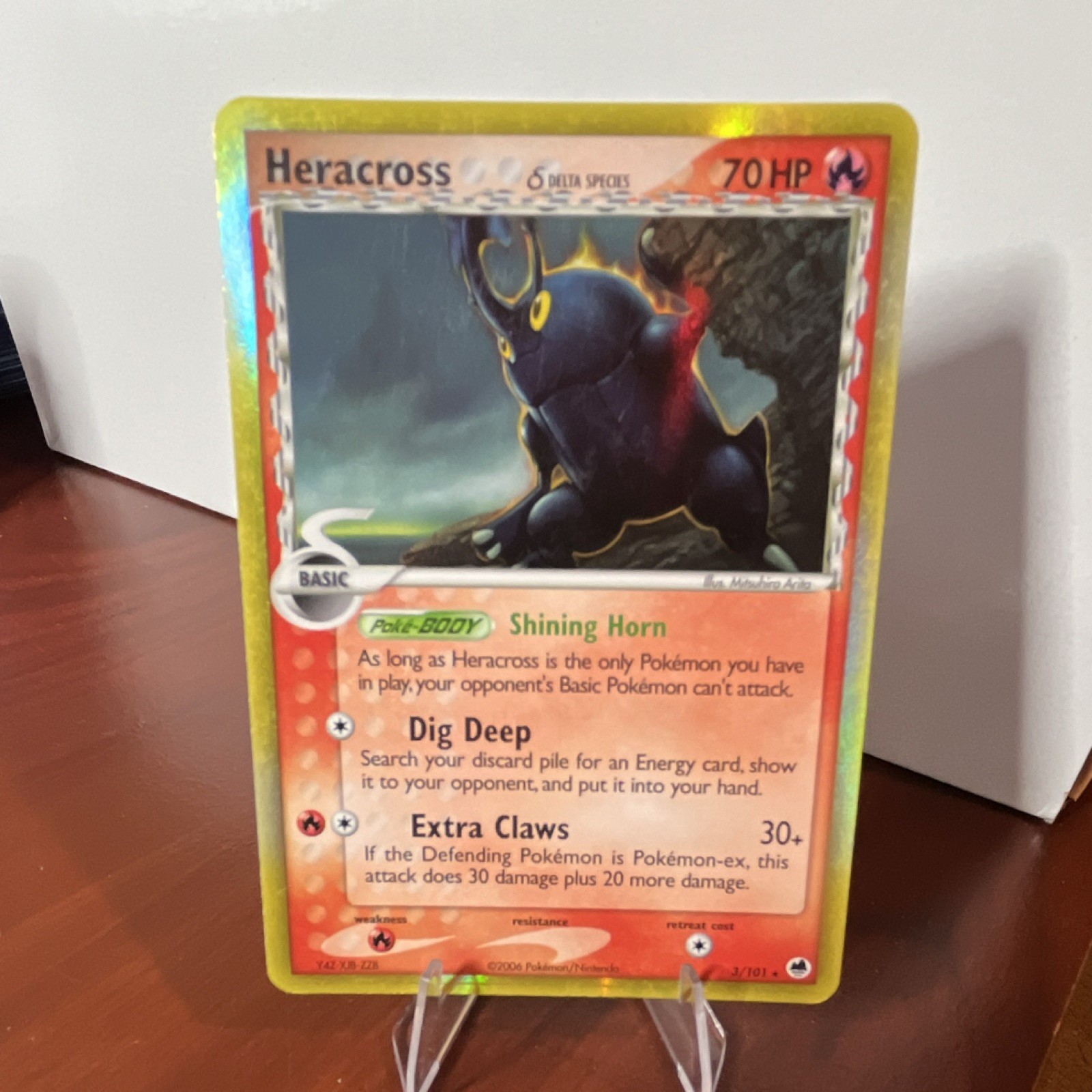 Pokémon Heracross Delta Species Dragon Frontiers Holo Rare 3/101 ENG