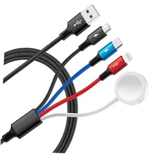 Travel 4 in 1 Multi Charging Cable for Apple Watch, Magnetic Wireless Charger, 