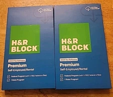 Lot Of 2--H&R Block Tax Software Premium 2024 PC/Mac Boxed Key Card 