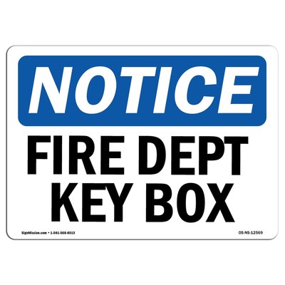 OSHA Notice Sign - Fire Dept Key Box | Aluminum Sign | Protect Your Business,...