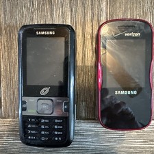 Lot Of 2 Old Vintage Samsung Cell Phones checked out clean NO WIRES