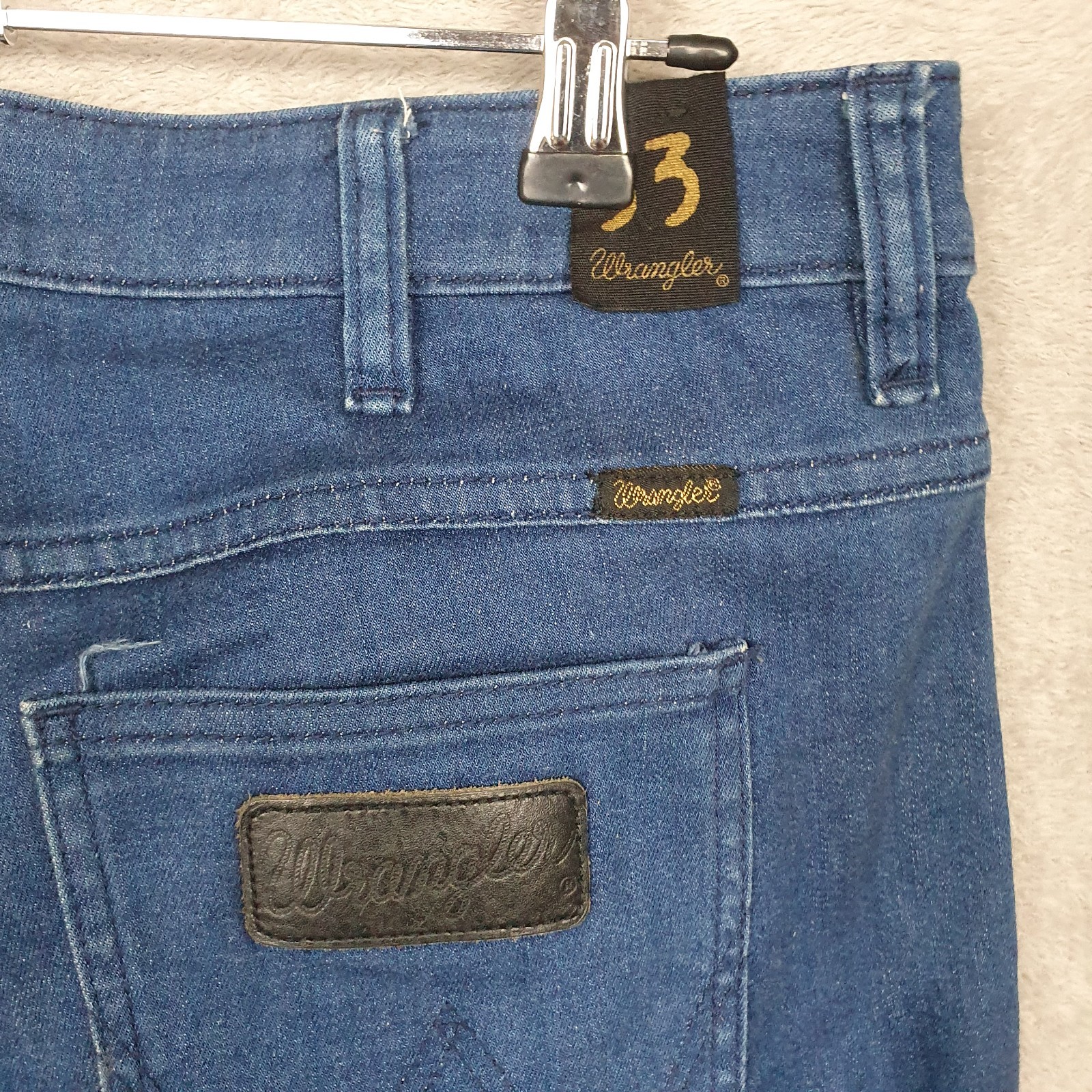 Wrangler Stranglers Denim Jeans Men Size 33x32 Straight Slim Zip Close Blue image 7