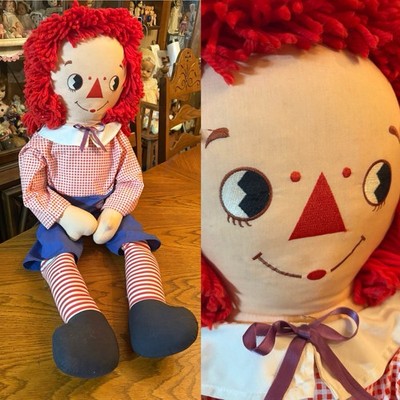 Vintage Applause Large 34  **Raggedy Andy**Stuffed Plush Doll*Nice Pre-owned*