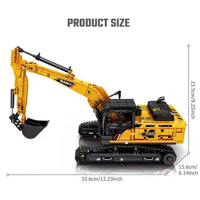 NEW Sany Crawler Excavator MOC 1022pcs Building Blocks Bricks Set Unbranded