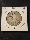 1918-D Walking Liberty Half Dollar In About Good Condition