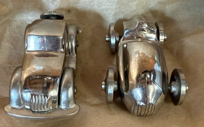 2 Domain Cast Aluminum Chrome Roadster VW Car Auto Paperweight Decorative