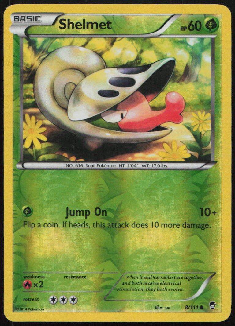 Shelmet 8/111 LP Furious Fists Common Reverse Holo Pokemon